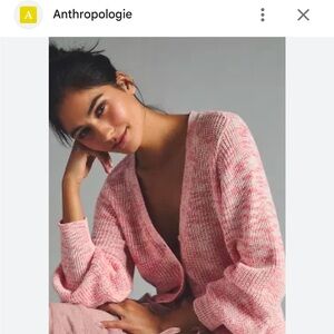 NWT Paige Bastille cardigan in Bubblegum bishop sleeve knit button down size L